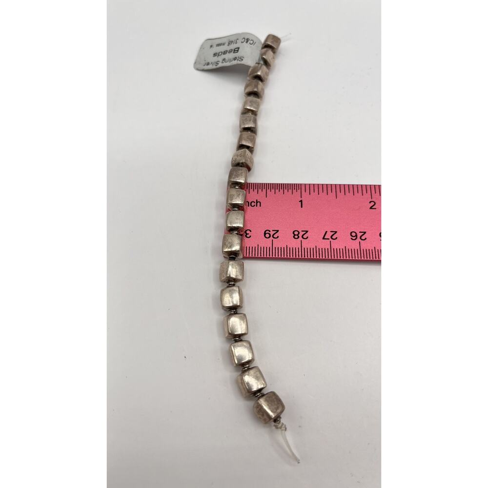 Solid Sterling Silver 925 Square Beads For Bracel… - image 2